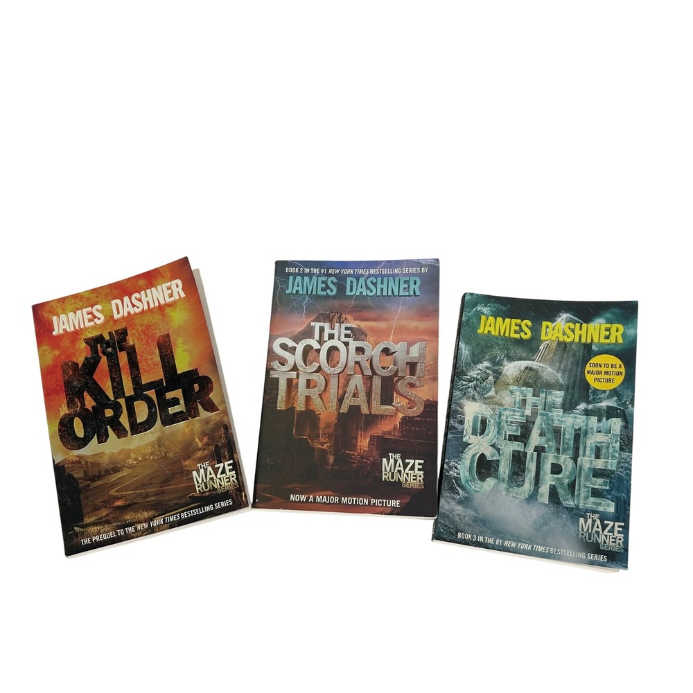 James Dashner Maze Runner Series 3 Book Lot Kill Order Scorch Trials Death Cure